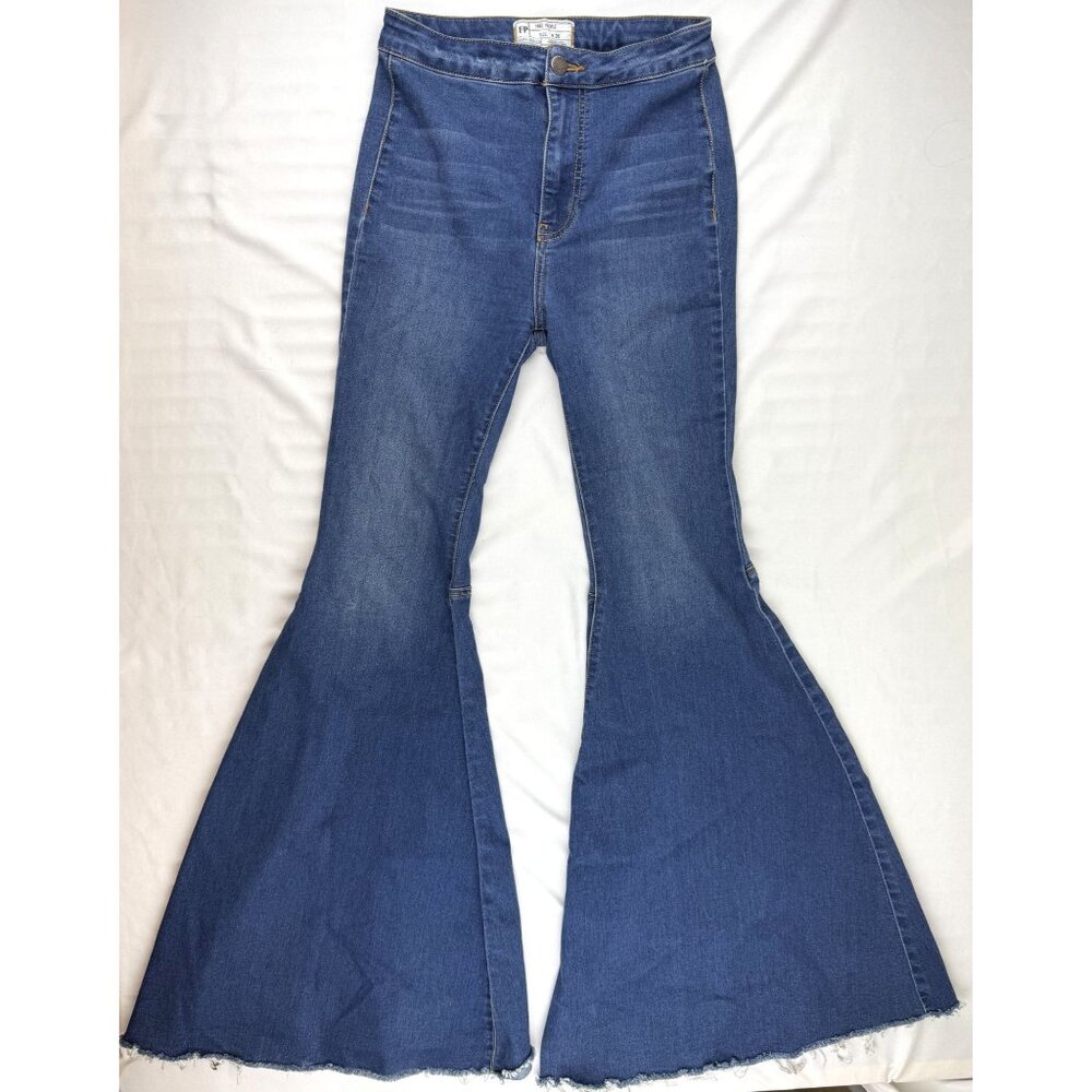 We The Free People Just Float On Flare Jeans Women's 26 Raw Hem High Rise - Picture 3 of 10